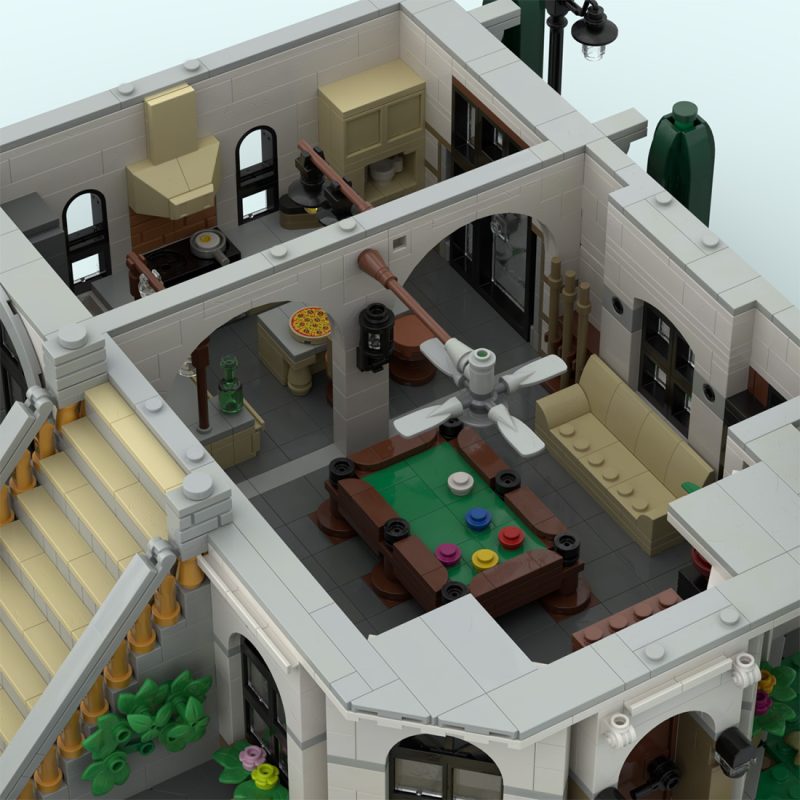 MOC-245814 Riviera Courtyard Manor Building Blocks Set (6906PCS)
