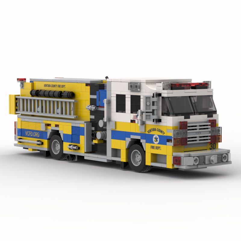 MOC-245828 2015 Rosenbauer Commander Fire Engine Ventura County Building Blocks Set (1016PCS)