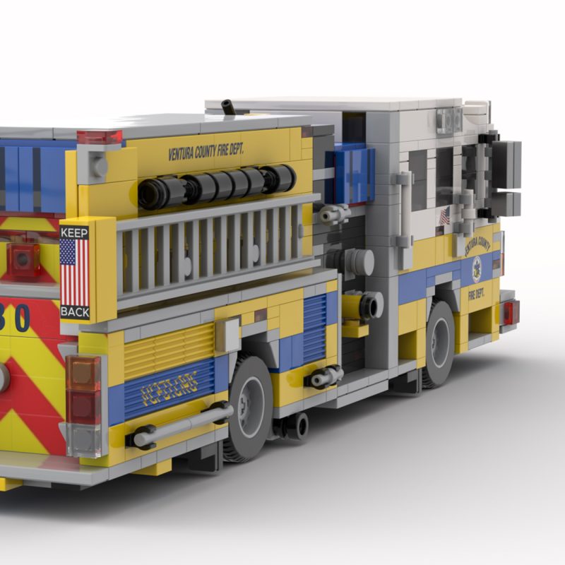 MOC-245828 2015 Rosenbauer Commander Fire Engine Ventura County Building Blocks Set (1016PCS)