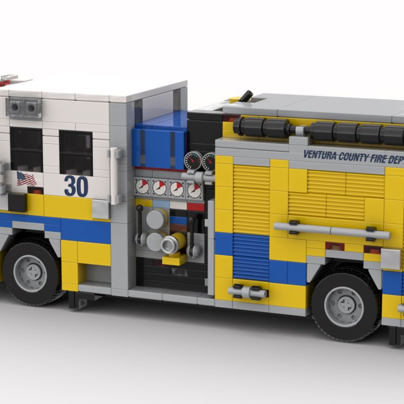 MOC-245828 2015 Rosenbauer Commander Fire Engine Ventura County Building Blocks Set (1016PCS)