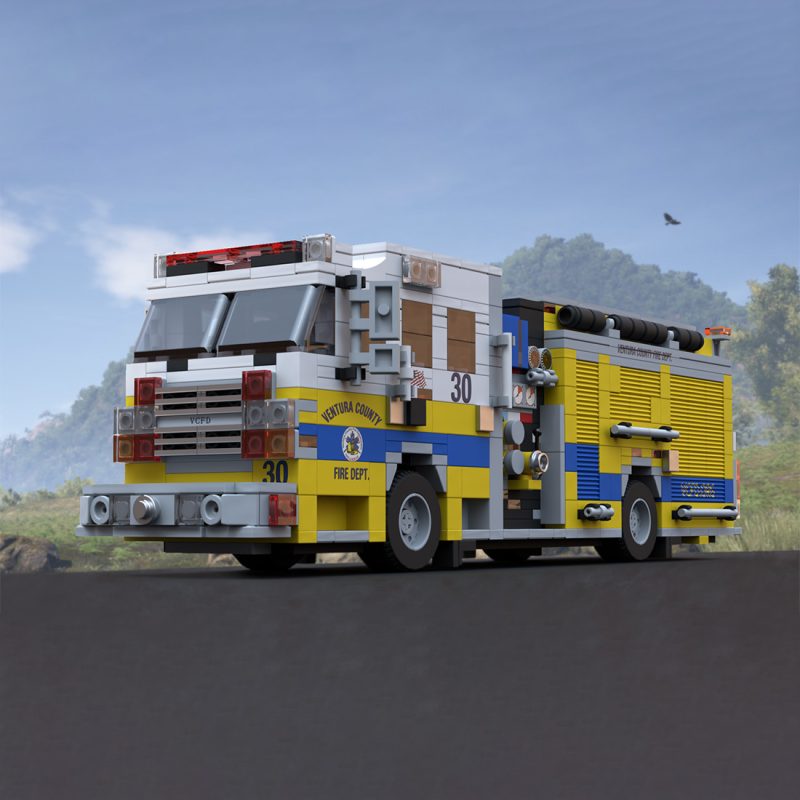 MOC-245828 2015 Rosenbauer Commander Fire Engine Ventura County Building Blocks Set (1016PCS)