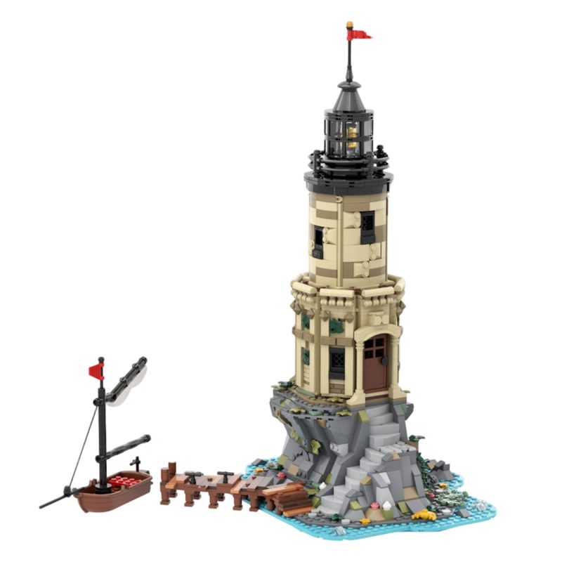 MOC-253560 Lighthouse Rock Seafarer’s Bay Building Blocks Set (1647PCS)