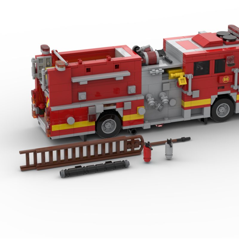 MOC-255001 2006 KME Predator Severe Fire Engine LACoFD Building Blocks Set (1141PCS)