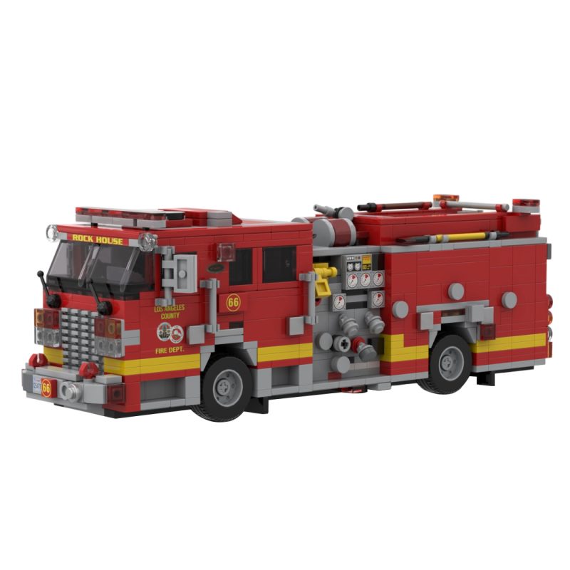 MOC-255001 2006 KME Predator Severe Fire Engine LACoFD Building Blocks Set (1141PCS)