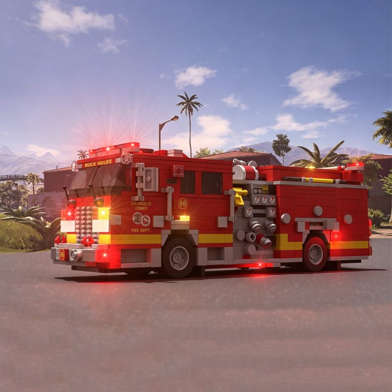 MOC-255001 2006 KME Predator Severe Fire Engine LACoFD Building Blocks Set (1141PCS)