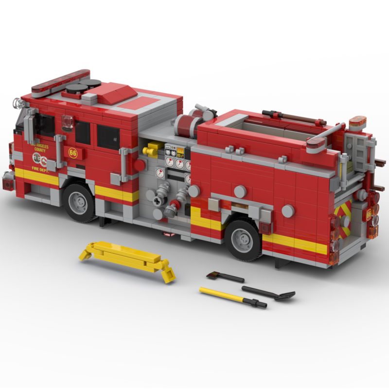 MOC-255001 2006 KME Predator Severe Fire Engine LACoFD Building Blocks Set (1141PCS)