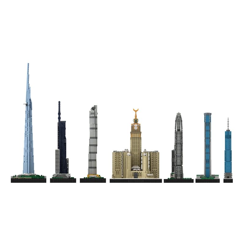 MOC-255189 1/2000 Scale Merdeka 118 Skyscraper Building Blocks (566PCS)
