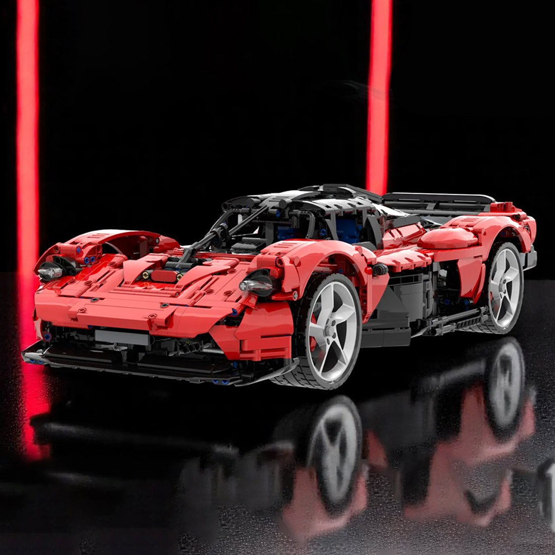 MOC-218984 1/8 Scale Super Car Building Blocks Set (3031PCS/Static Version/Red)