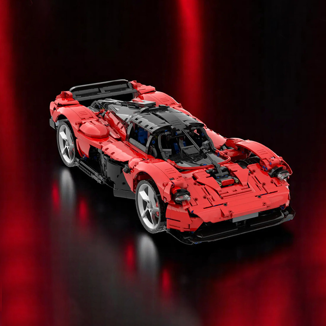 MOC-218984 1/8 Scale Super Car Building Blocks Set (3031PCS/Static Version/Red)