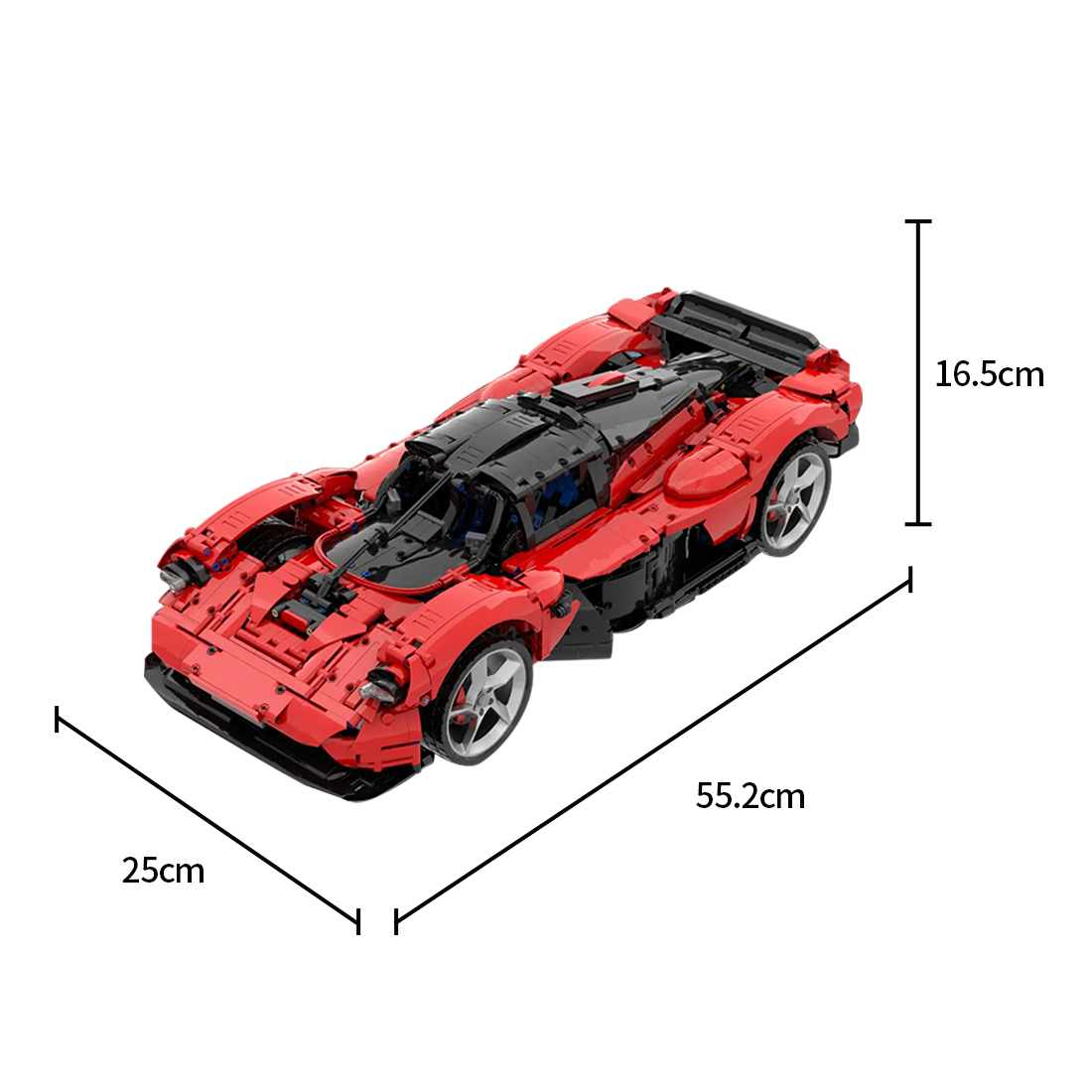 MOC-218984 1/8 Scale Super Car Building Blocks Set (3031PCS/Static Version/Red)