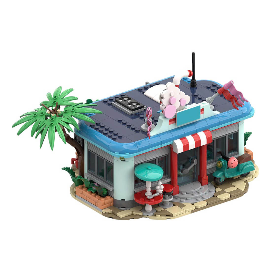 MOC-224580 Summer Milkshake Bar Building Blocks Set (810PCS)