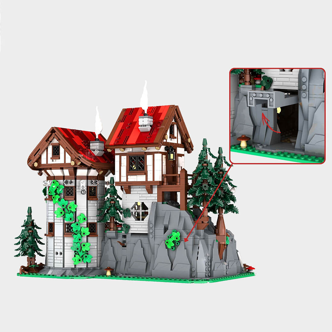 MOC-225455 Medieval Magic Wizard and Dwarf House Building Blocks Set (2804PCS)