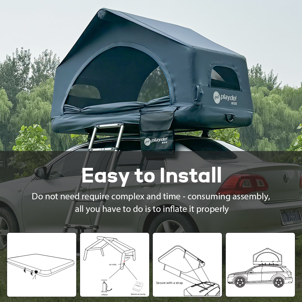 Shell Wing Inflatable Roof Top Tent