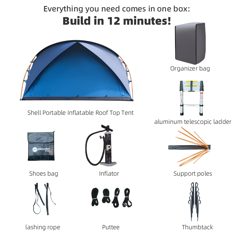 PlayDo Shell Portable Inflatable Roof Top Tent