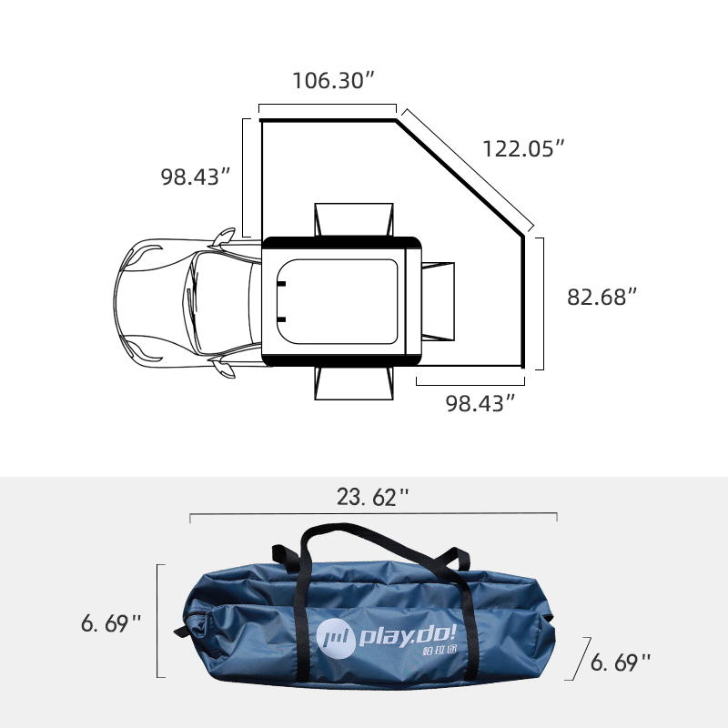PlayDo Fish Island 180° car side awning