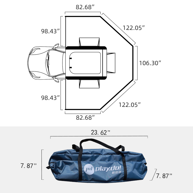 PlayDo Fish Island 270° car side awning