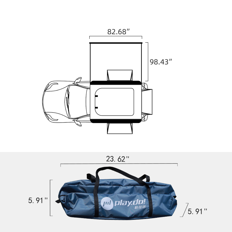 PlayDo Fish Island 90° car side awning