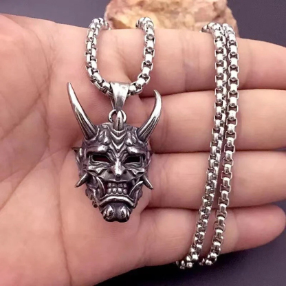 925 Sterling Silver Prajna Mask Necklace