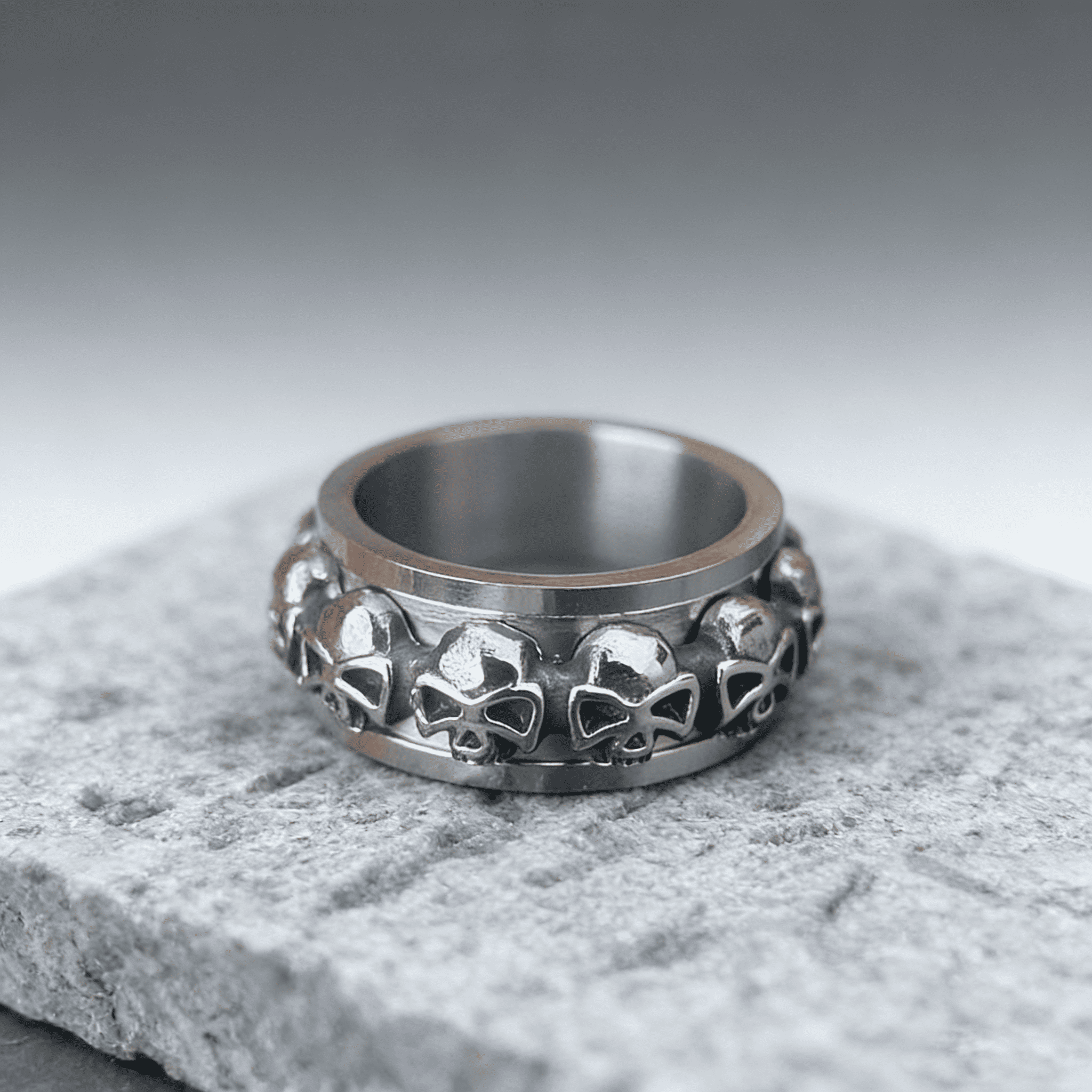 Skull Fidget Spinner Ring