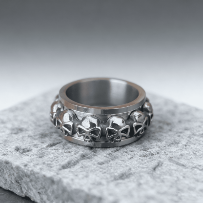 Skull Fidget Spinner Ring