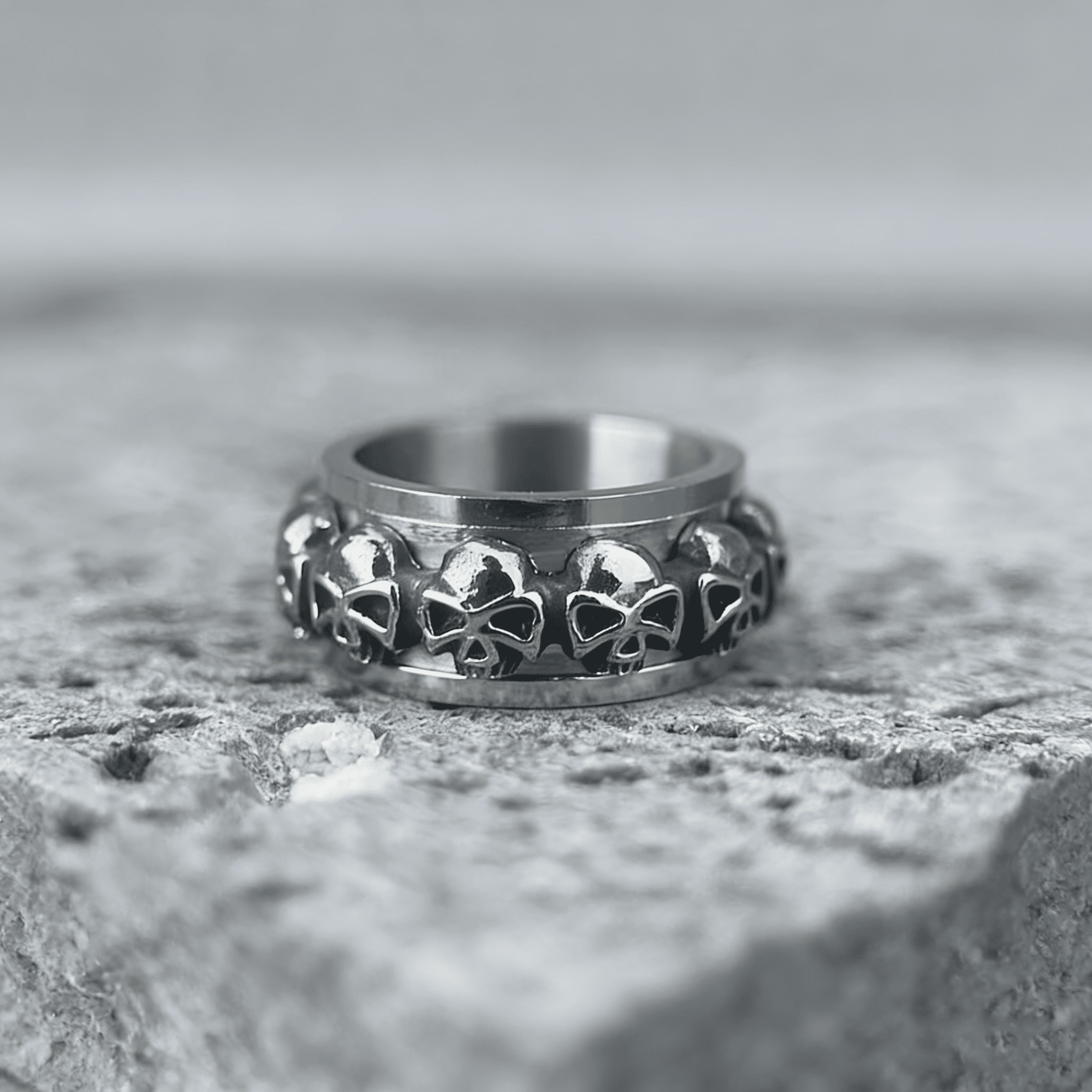 Skull Fidget Spinner Ring