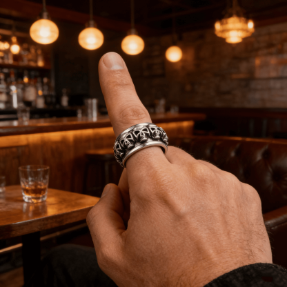 Skull Fidget Spinner Ring