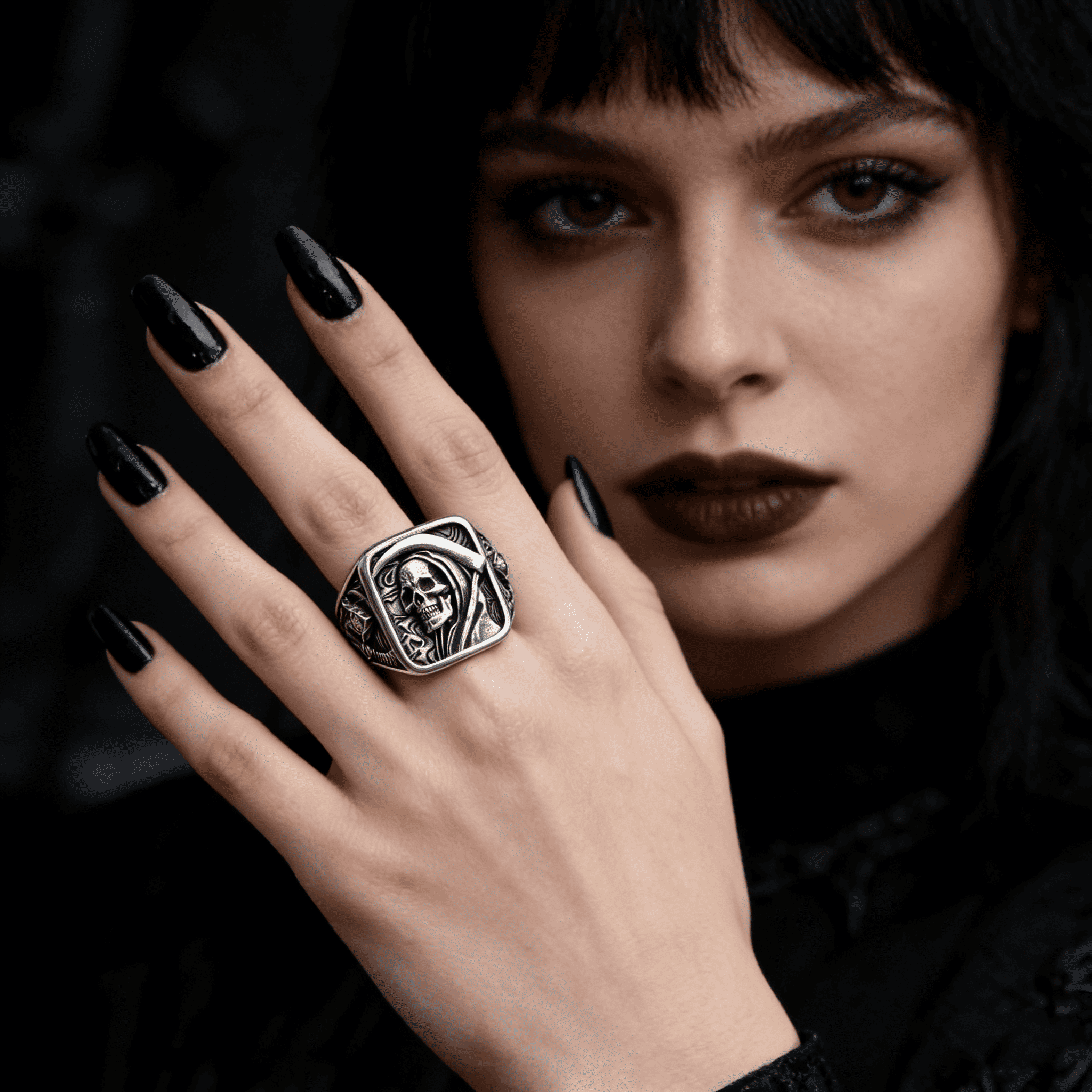 Death Scythe Skull Ring