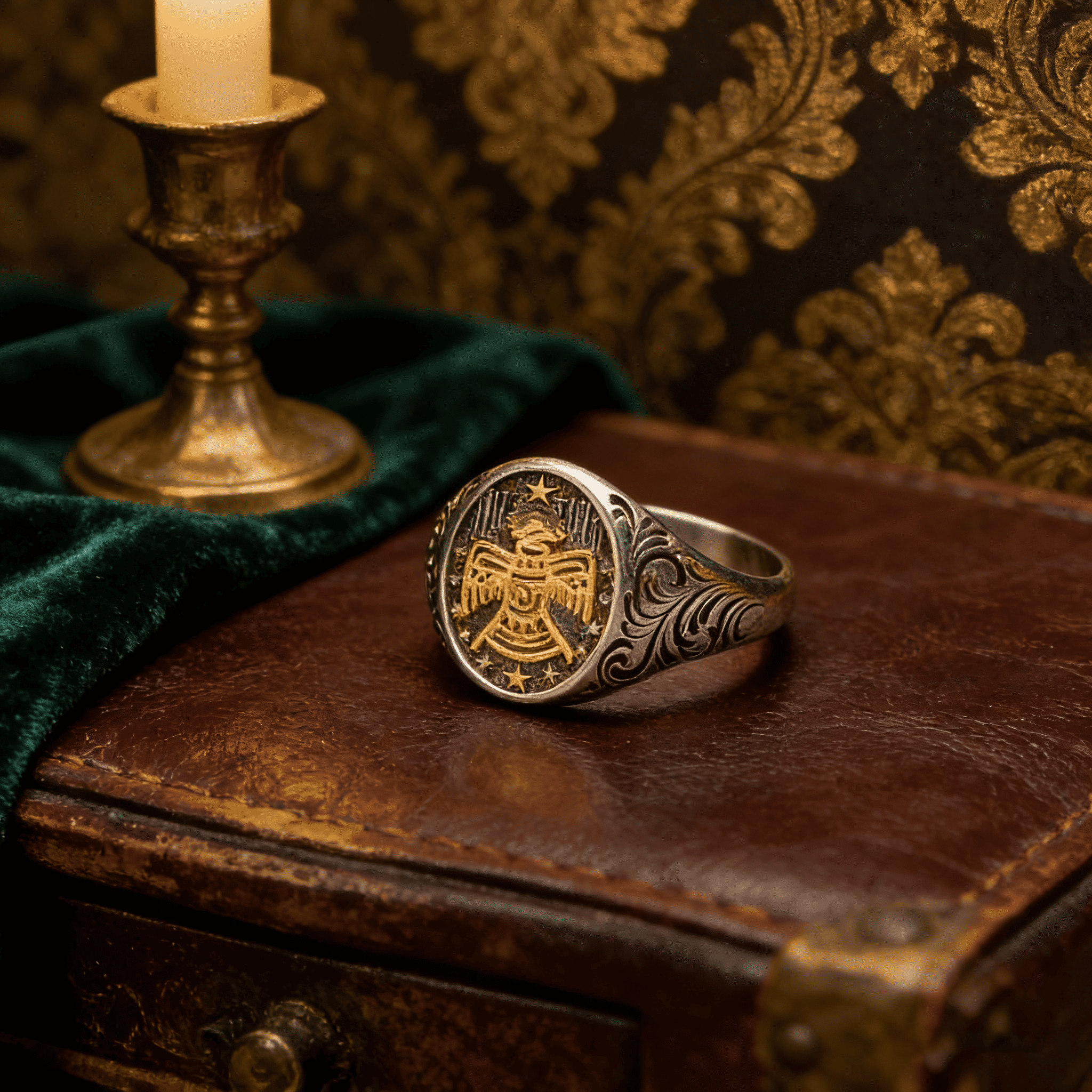 Golden Thunderbird Signet Ring