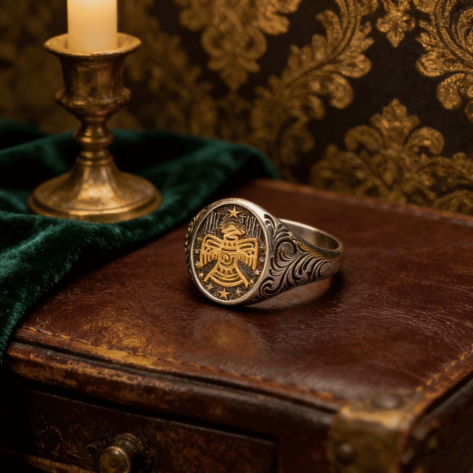 Golden Thunderbird Signet Ring