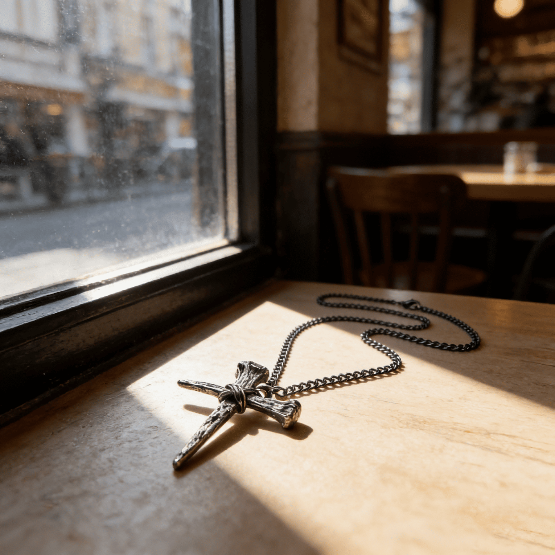 Wooden Stake Cross Necklace