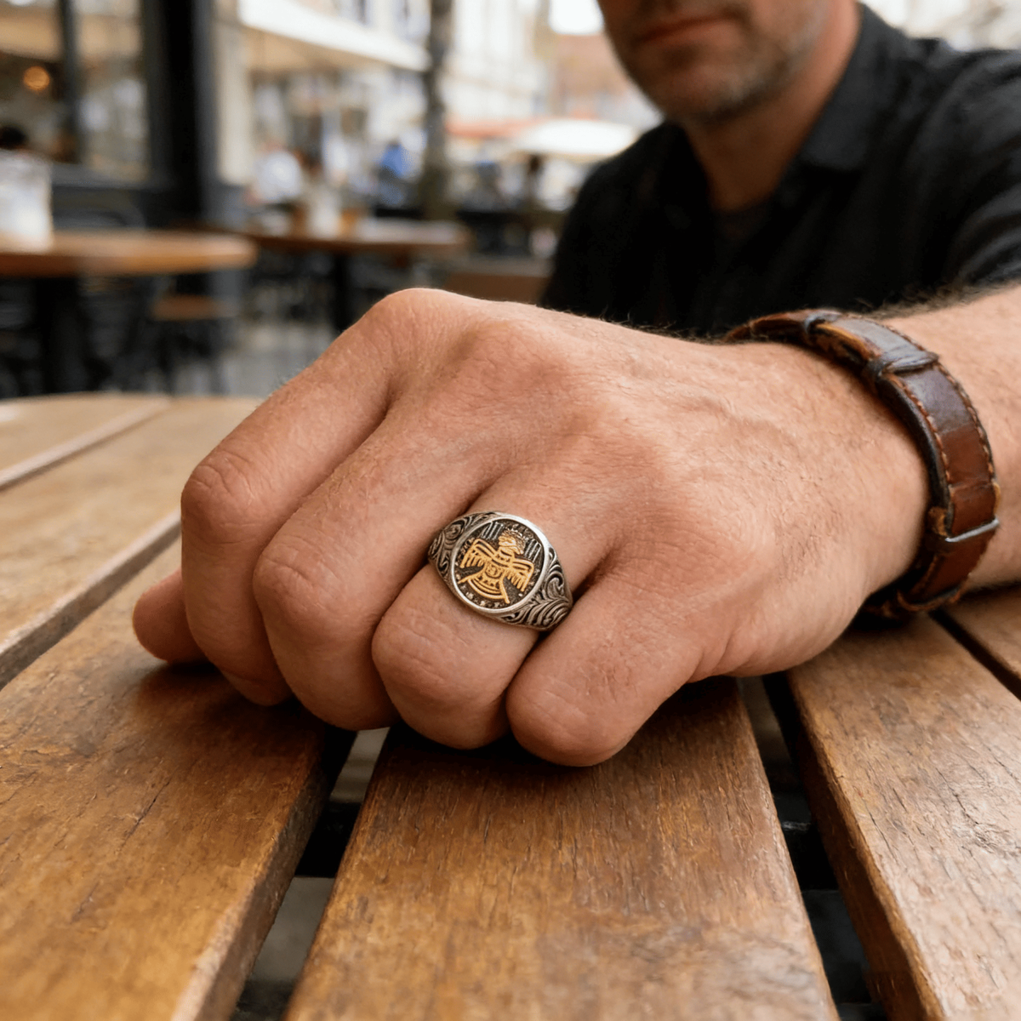 Golden Thunderbird Signet Ring