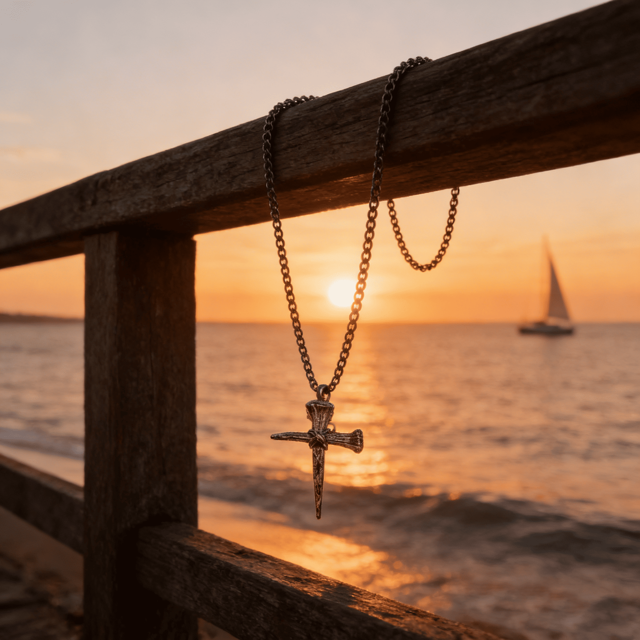Wooden Stake Cross Necklace