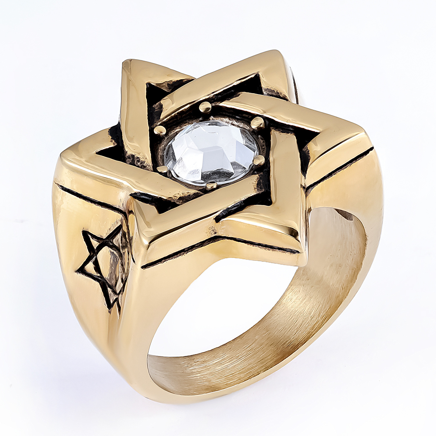 Hexagram + Gem Ring