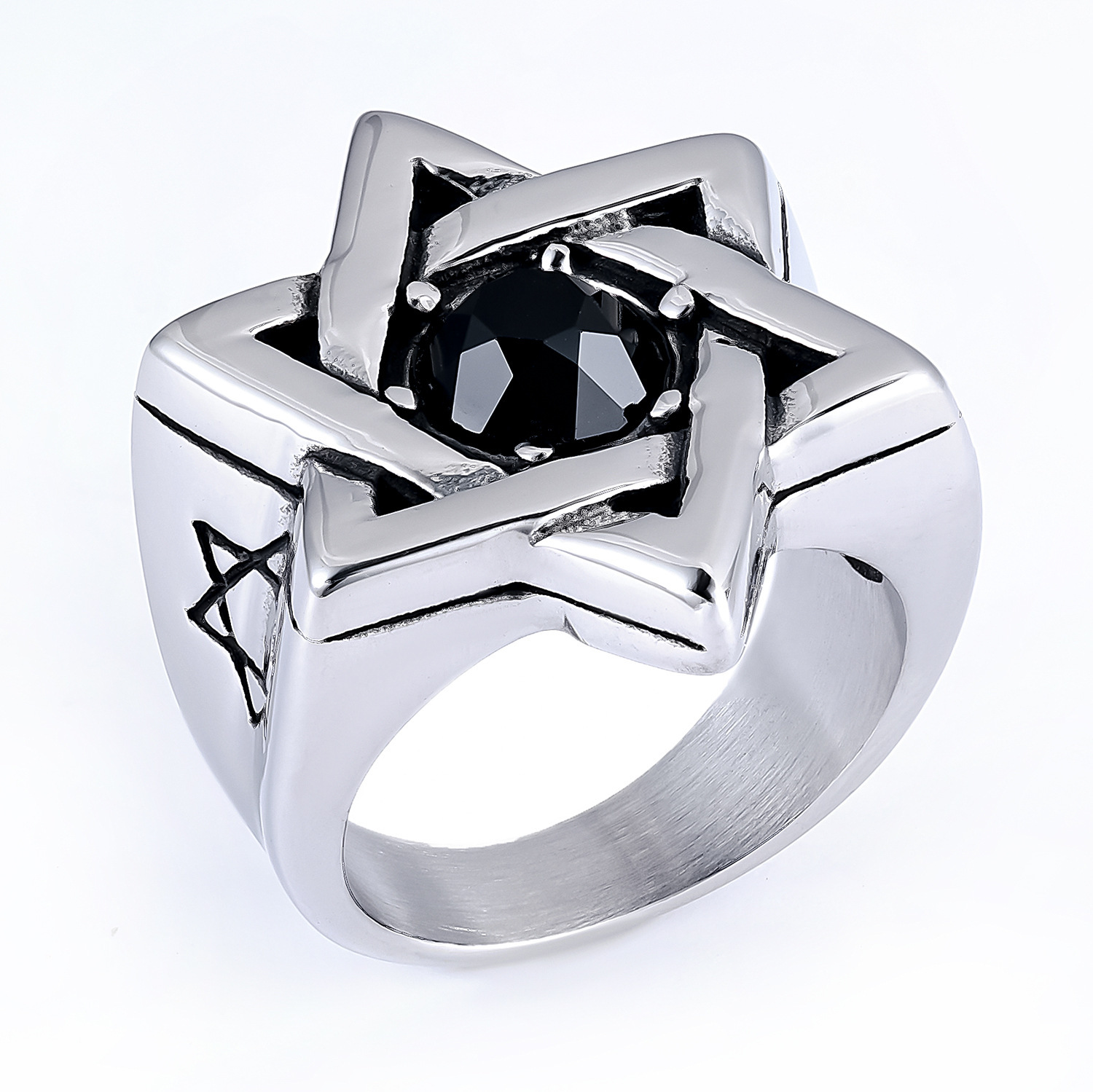 Hexagram + Gem Ring