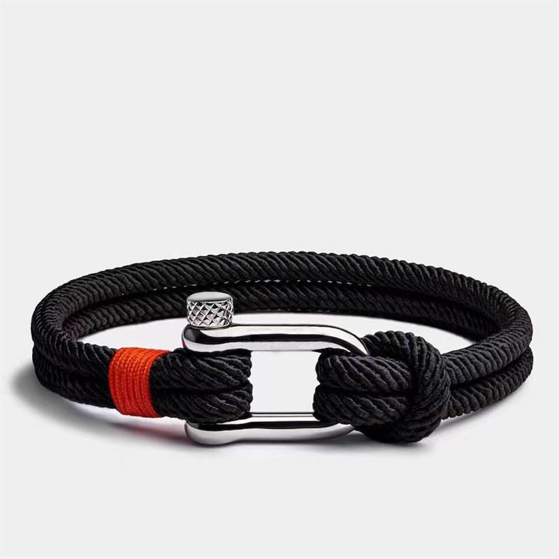 U-shaped buckle nylon rope bracelet