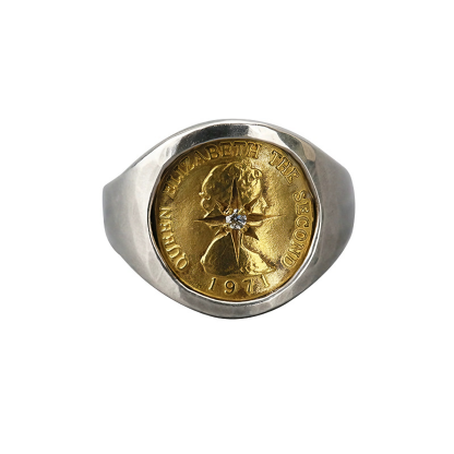  Elizabeth Brass Coin Ring 
