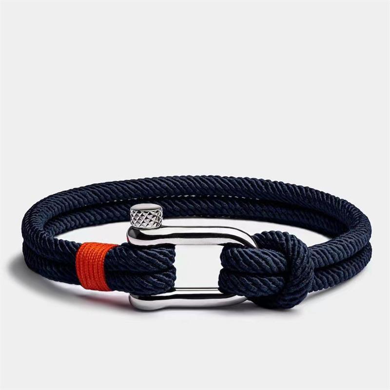 U-shaped buckle nylon rope bracelet