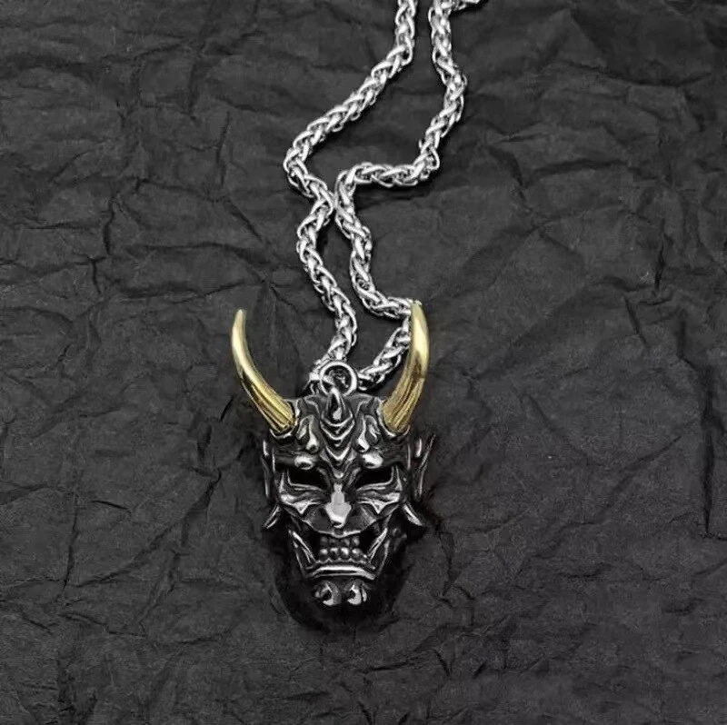 925 Sterling Silver Prajna Mask Necklace