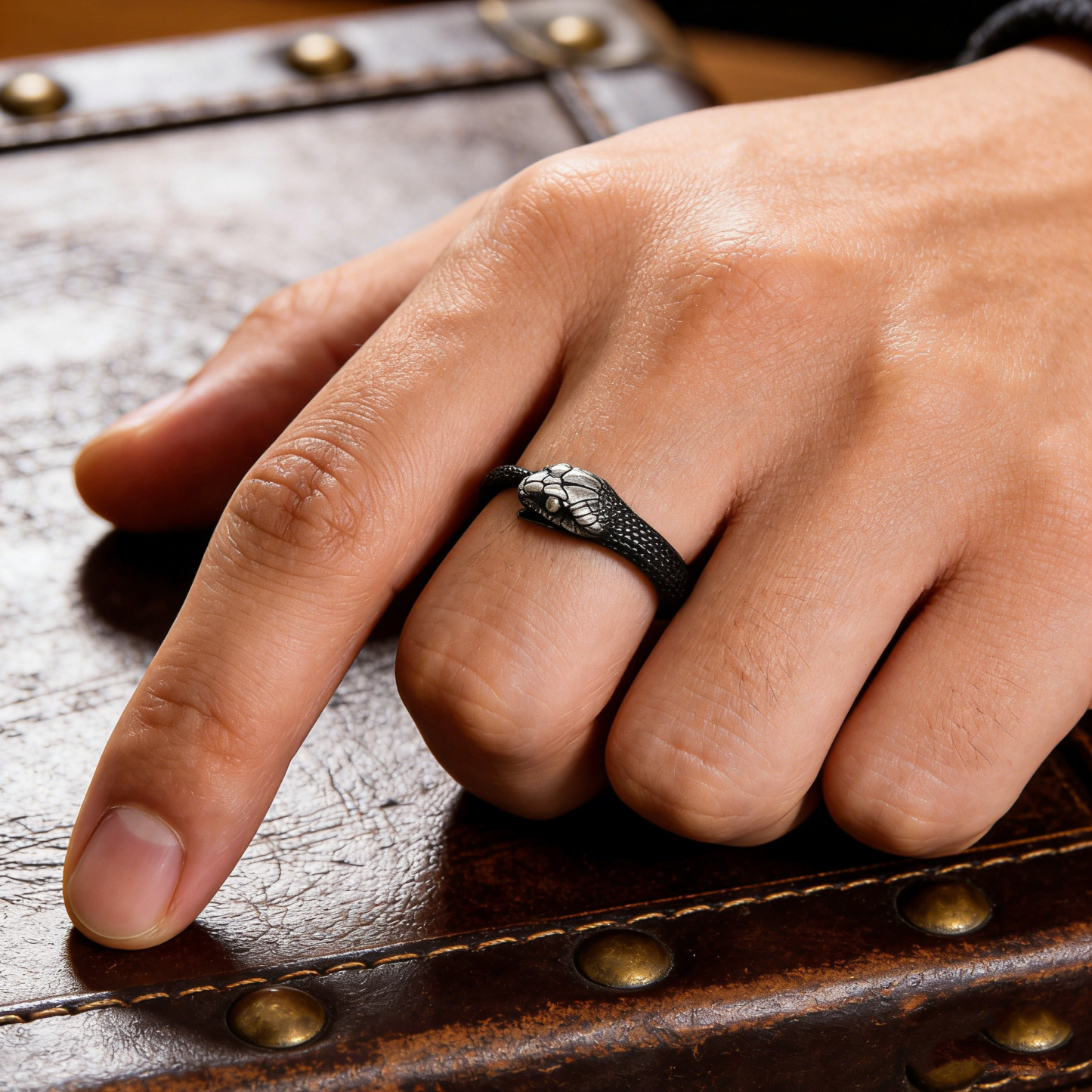 Forged Serpent Wrap Ring