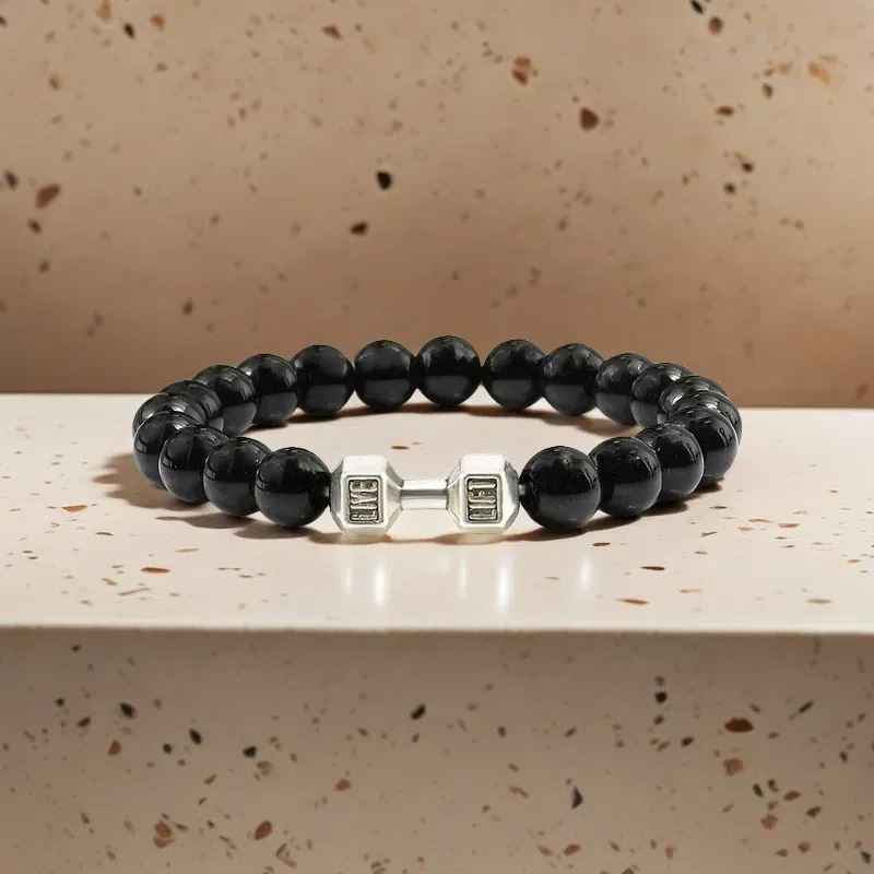 Volcanic stone dumbbell bracelet