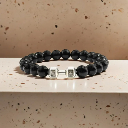 Volcanic stone dumbbell bracelet