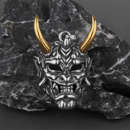 925 Sterling Silver Prajna Mask Necklace