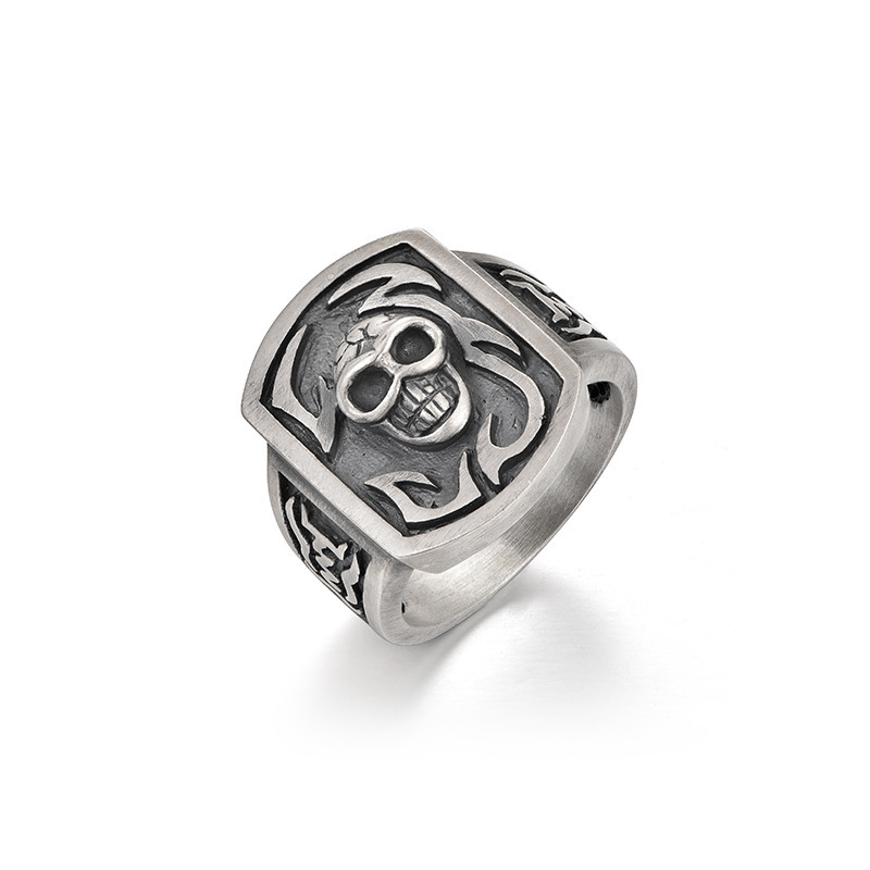 925 Sterling Silver The Three-Skull Rebel Ring