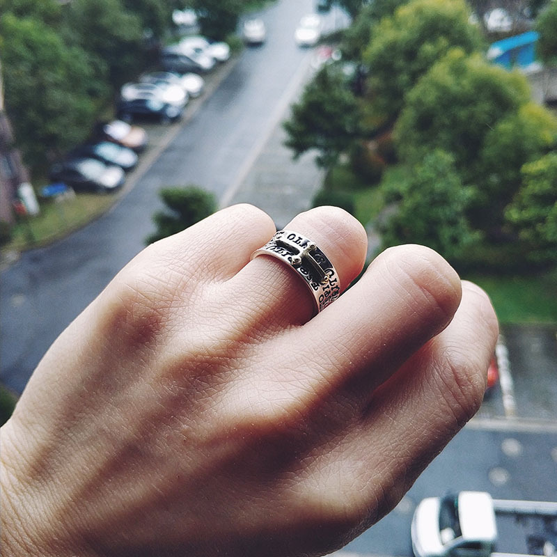 925 Sterling Silver Vintage Cross Open Ring