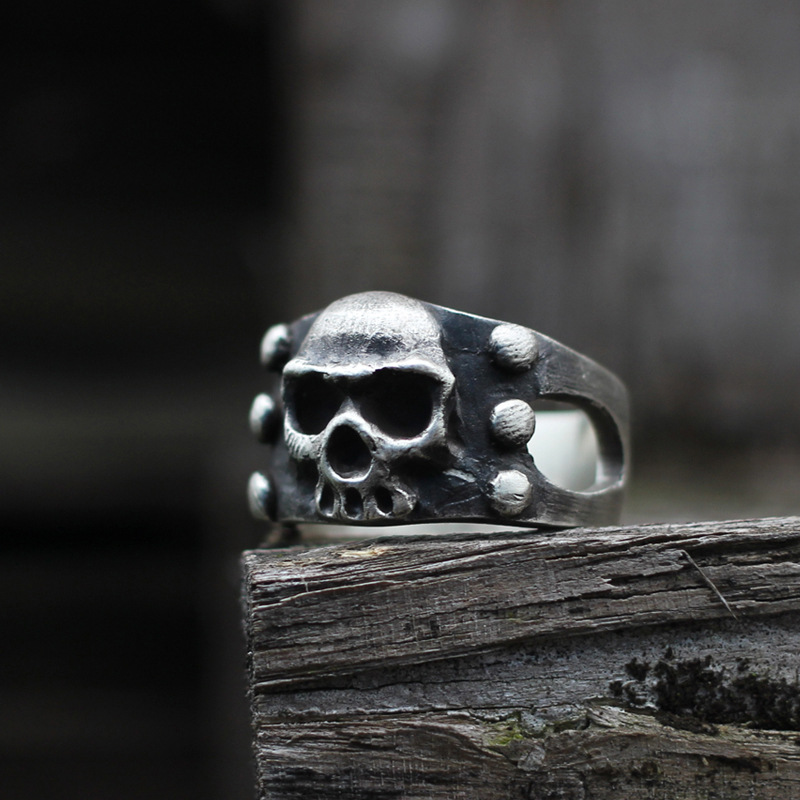 925 Sterling Silver Tough Guy Skull Totem Ring