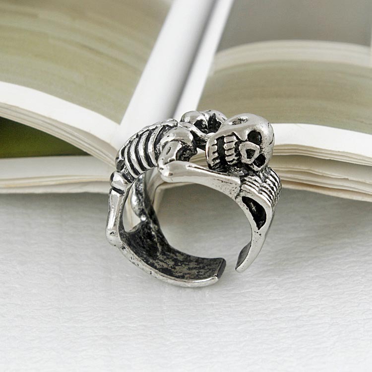 Titanium Steel The Skull Hand Rebel Ring