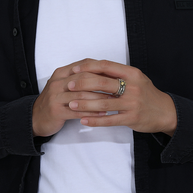 925 Sterling Silver Graffiti Skull Ring