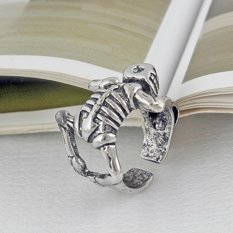 Titanium Steel The Skull Hand Rebel Ring