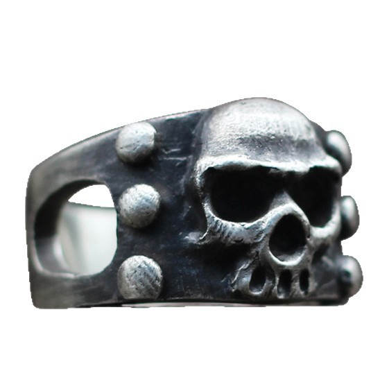 925 Sterling Silver Tough Guy Skull Totem Ring