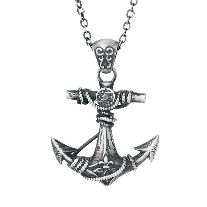 925 Sterling Silver Anchor Pendant Necklace